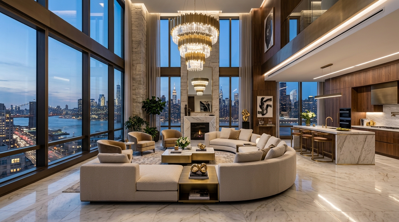Palatial Penthouse Living Room